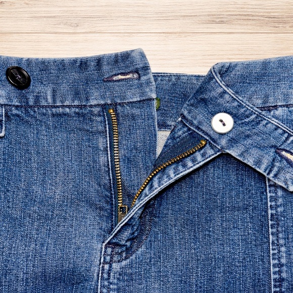 Eddie Bauer Denim Midi Skirt Stretch Blue Jean Skirt Size 12 - Picture 6 of 7